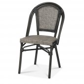 Krzesło aluminiowe Paris, kawiarniane, wys. siedziska 46cm, tekstylia, khaki melerat, XIRBI 78593